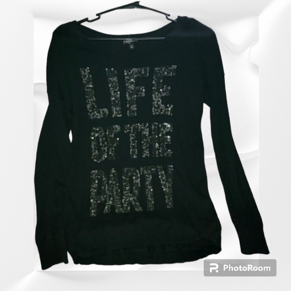 LIFE OF THE PARTY Sweaters Express size XS x-small xsmall sewn in Sequin… - Picture 1 of 11